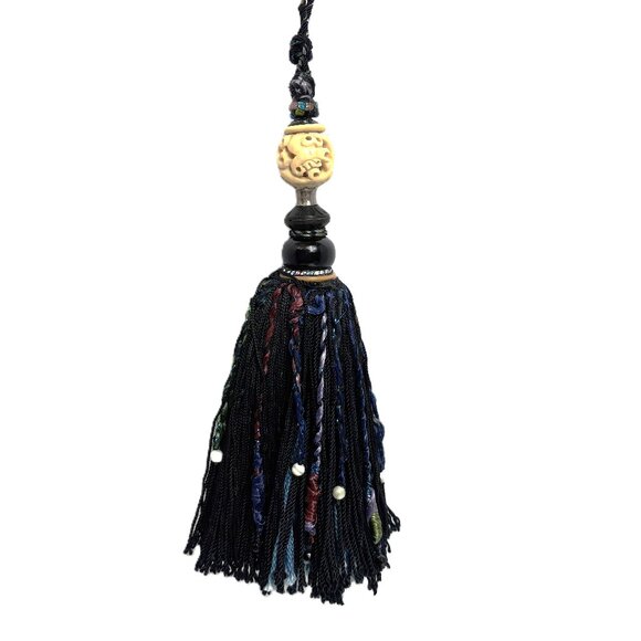 Handcrafted Beaded Curtain Tassel 14” NWT - Picture 1 of 11